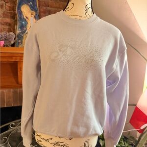 PINK Victoria's Secret Women's Soft Blue Crew Neck Sweater